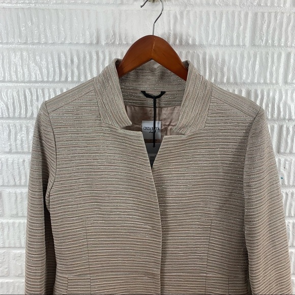 Cinzia Rocca Brocade Metallic Blazer Jacket Gold Blush NWT 8 44 - Picture 2 of 11